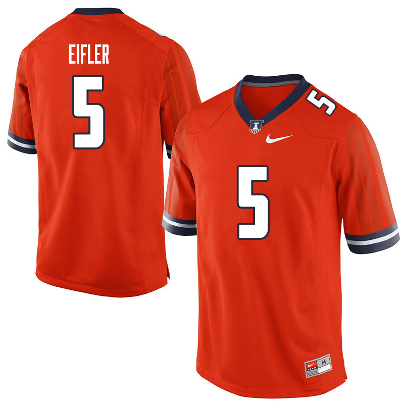 Men #5 Milo Eifler Illinois Fighting Illini College Football Jerseys Sale-Orange